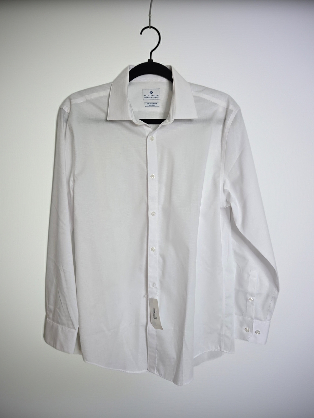 Ryan Seacrest Slim Fit Men's White Dress Shirt Non Iron 35 1/2 Neck 32/33. NWT